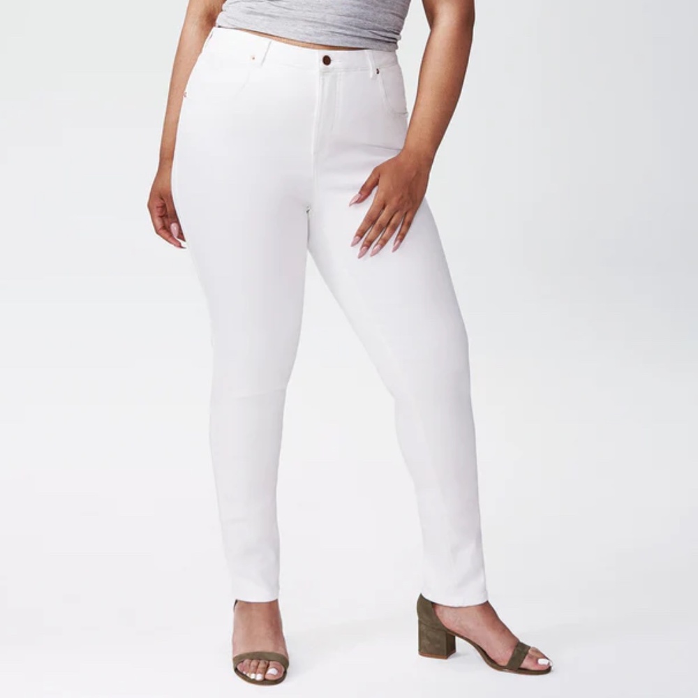 NEW Universal Standard Seine High Rise Skinny Jeans in White, Size 00 - Picture 10 of 10